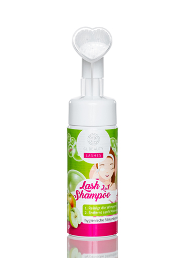 Lash Shampoo 2in1 Reinigungsschaum – Wimpernreiniger mit Silikonbürste Apfel